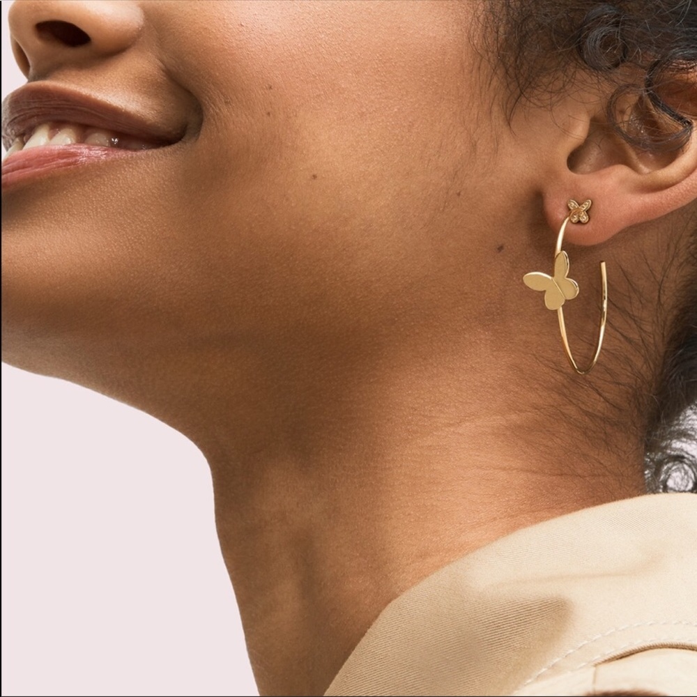 New Kate Spade In a Flutter Hoops